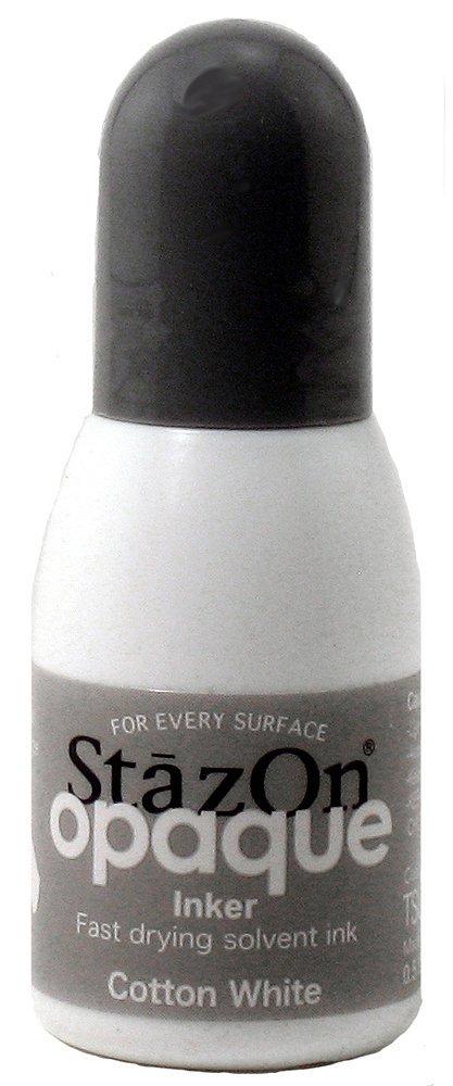 1/2 Fluid Ounce StazOn Multi-Surface Opaque Permanent Inker for Refill, Cotton White image