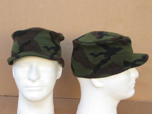 Flat Top Visor Woodland Camouflage Beanies - PIECE PRICED. image