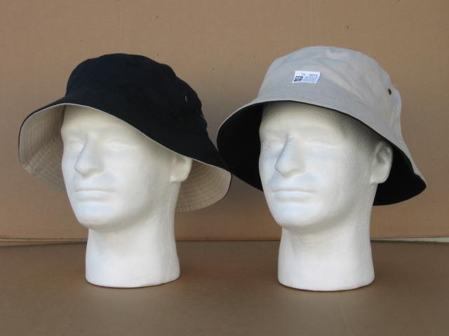 Reversible Two Tone Cotton Chino Bucket Hats - DOZENED PRICED and PACKED. image