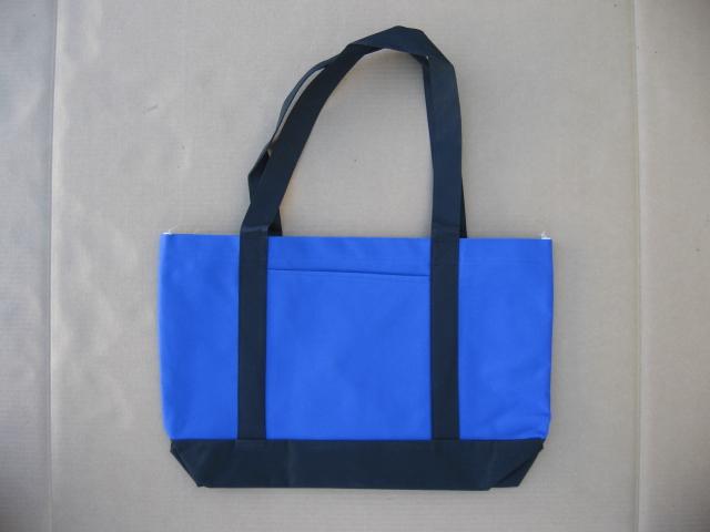 Royal-Blue/Black Two Tone Tote Bag, DOZEN PRICED and PACKED. image