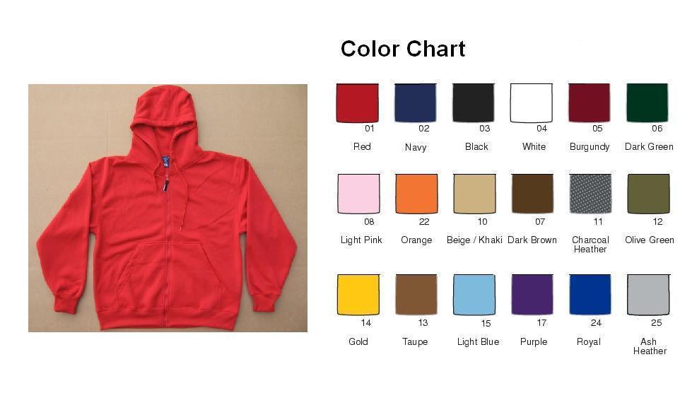 Size M Blank Plain Full Zip Hoodie - PIECE PRICED image