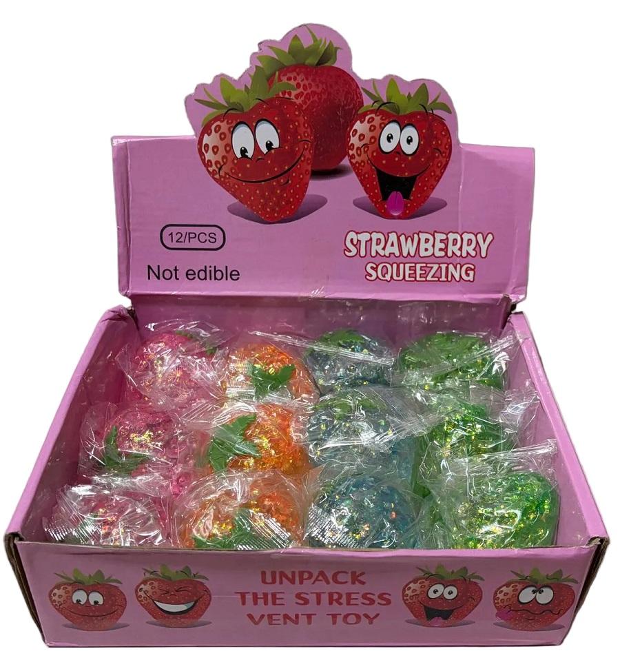 Squishy Strawberry Vent Toy Asst Colors 12/bx image