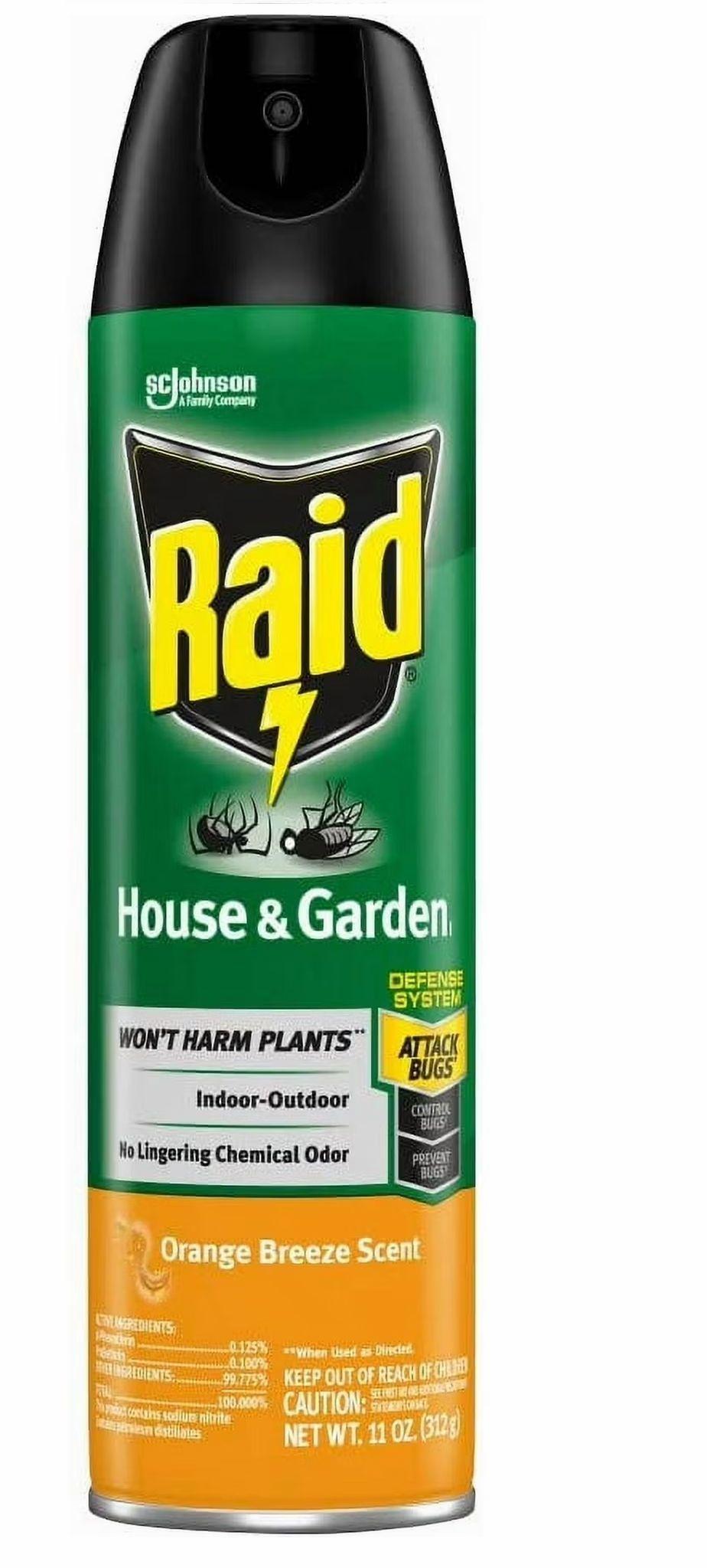 Raid House & Garden Insect Killer Spray, for Indoor & Outdoor Use, Orange Scent 11oz 12/bx image