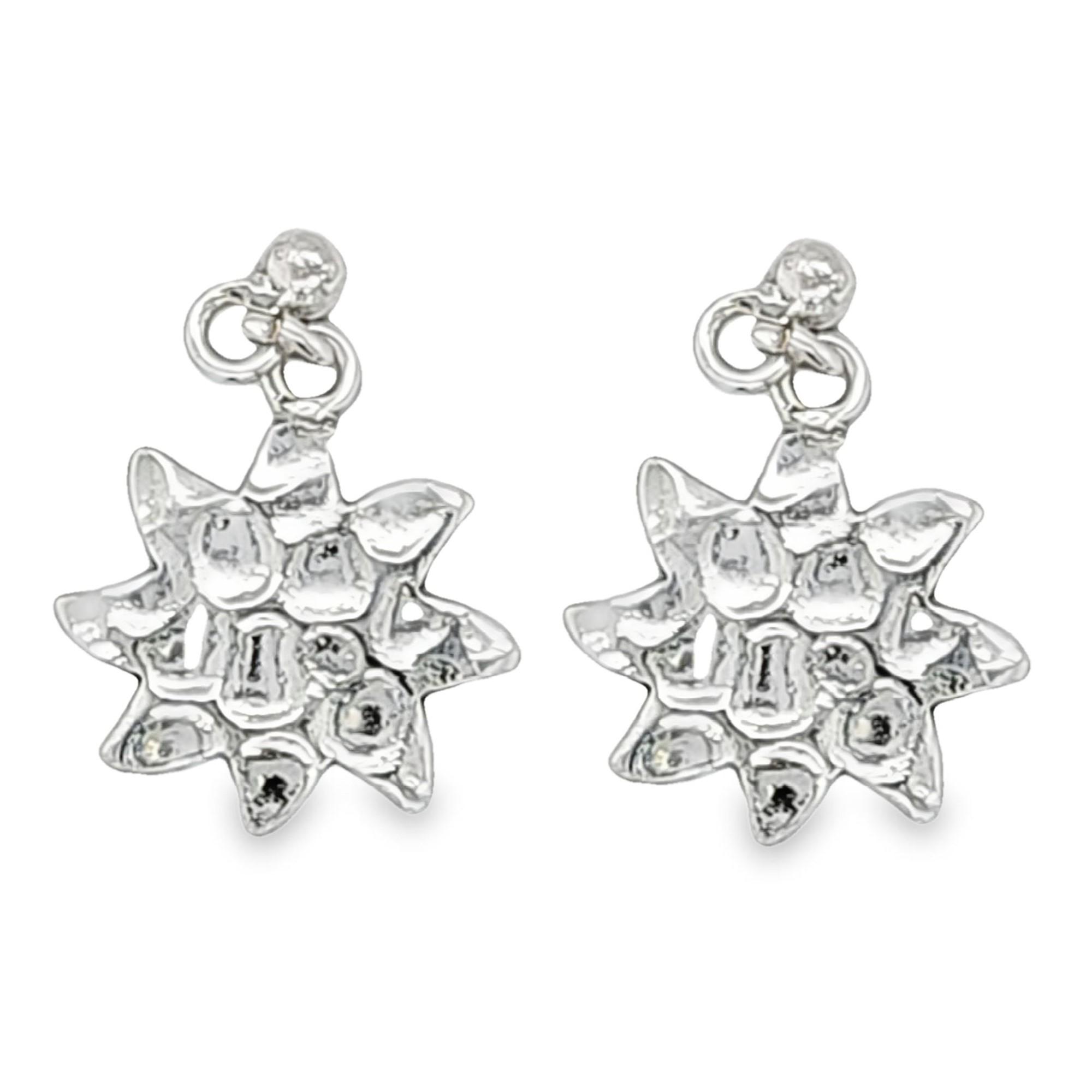 8-Pointed Textured Star 925 Sterling Silver Stud Earrings image