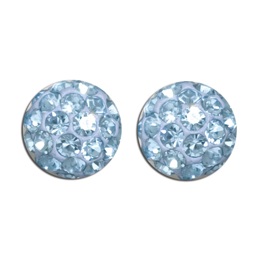 Sterling Silver Blue Crystal Ball Studs (7.5 mm) image