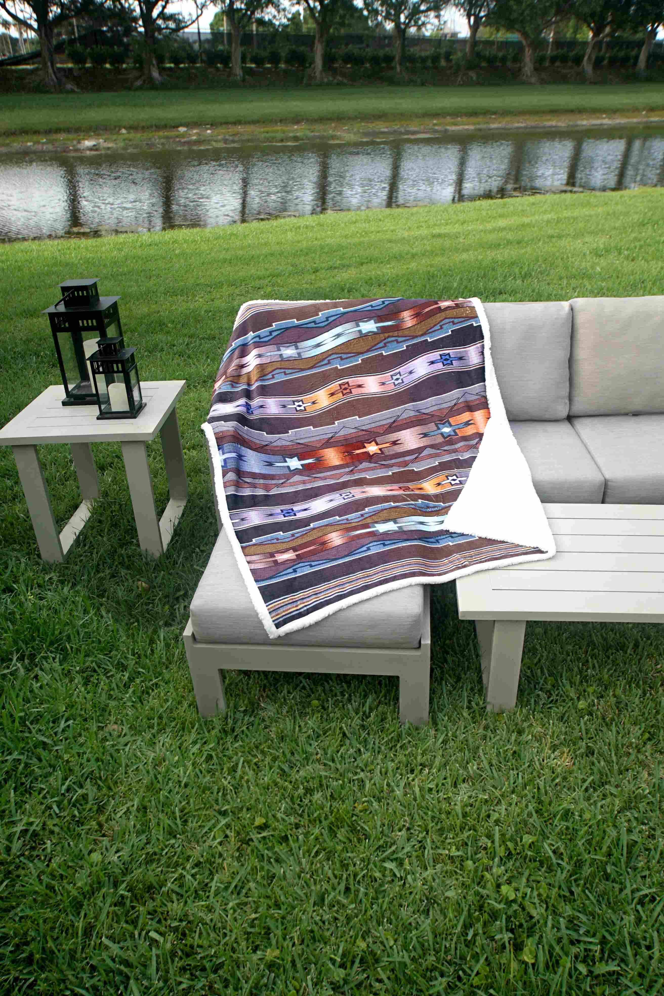 Flannel Fleece Sherpa Throw Yucatan