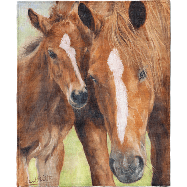 HORSE AND FOAL THROW image
