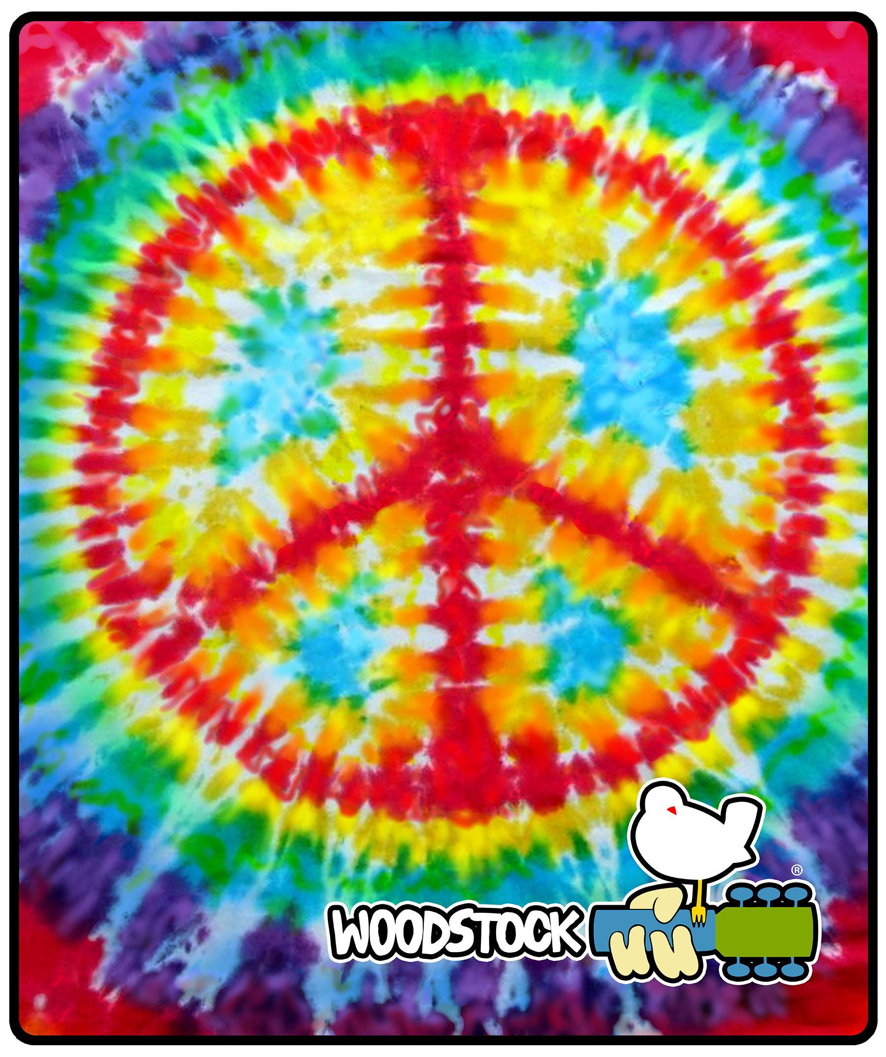 Woodstock Peace Sign Tie Dye Throw image