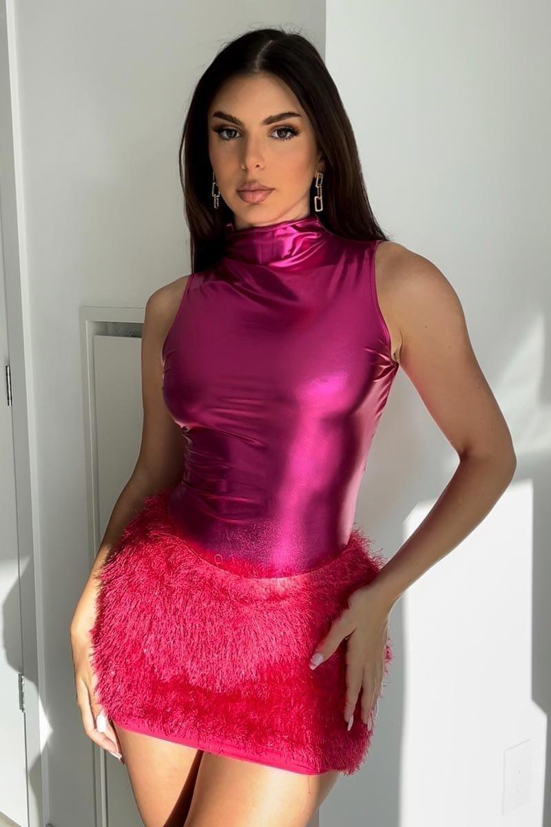 Metallic High Neck Bodysuit (S5491B)