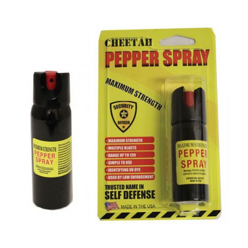 Defender Cheetah Pepper Spray 2 Oz For Self Defense Police Strength Made In USA image