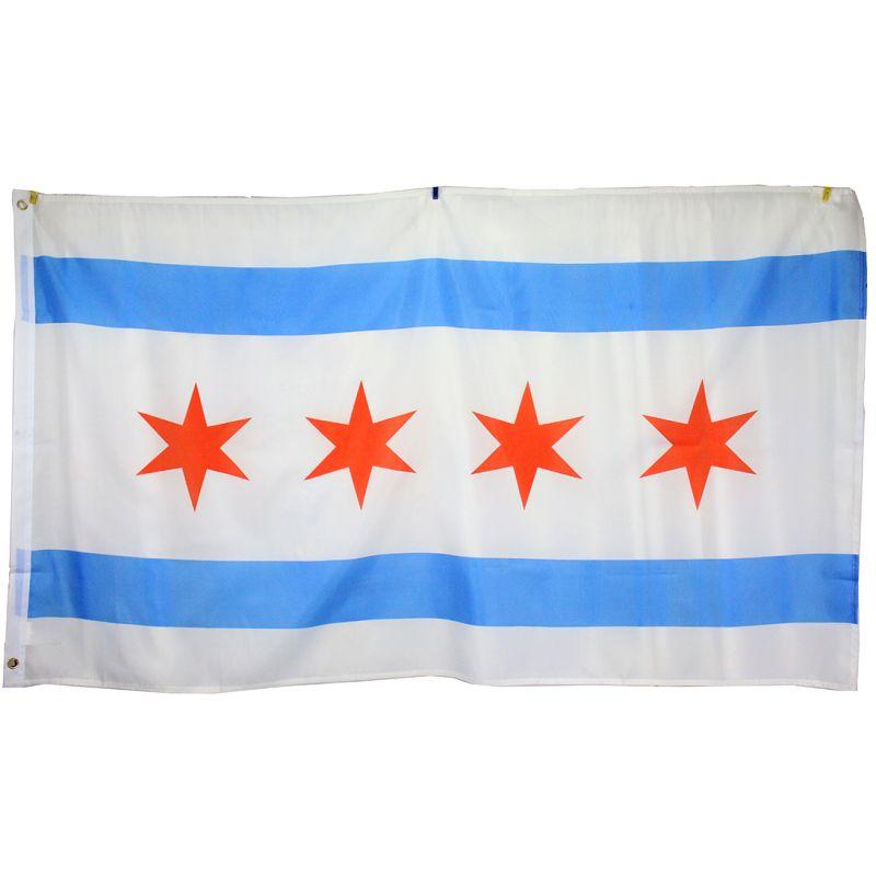 3'x5' Super Polyester City of Chicago Illinois Flag indoor Outdoor