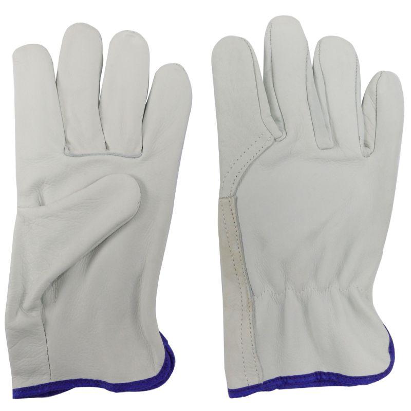 White Cowhide Leather Safety Protective Gloves Welding Welder Work Repair Pair image