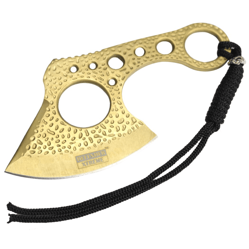 Defender-Xtreme 7 Inch Gold Coating Throwing Hunting Tactical Axe Stainless Steel