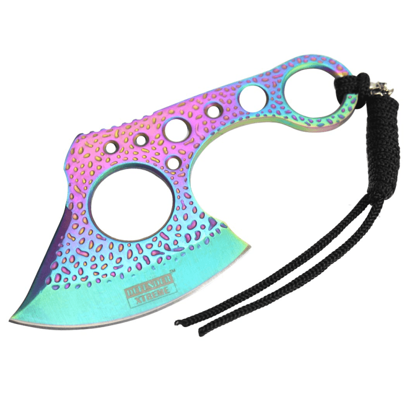 Defender-Xtreme 7 Inch Titanium Coating Throwing Hunting Axe Knife Stainless Steel
