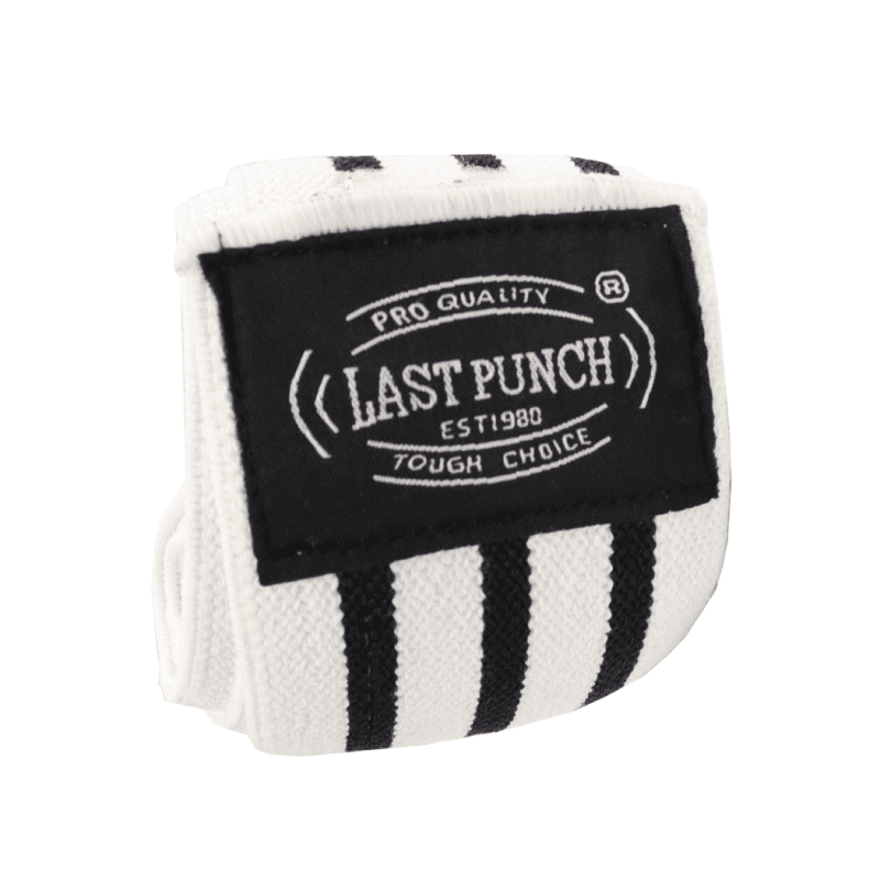 Last Punch 78 Inch White & Black Knee Wraps Leg Support Weight Lifting Bandage Firm Strap image