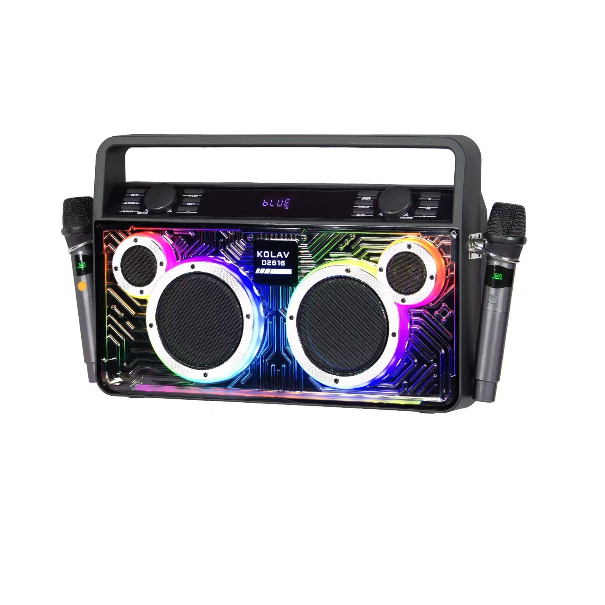 5.25”x2 Karaoke Retro Speaker-Rechargeable 40 Watts - Kolav-D2661 image