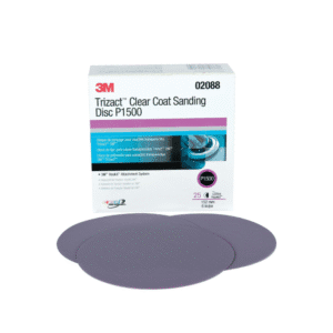 3M 02088 Trizact Hookit 6" P1500 Grit Clear Coat Sanding Disc, (Box of 25)
