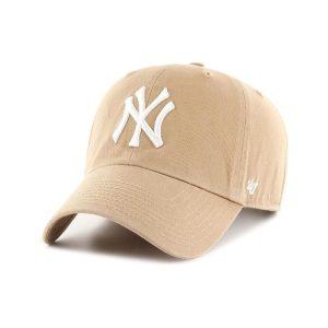47 Brand MLB Khaki White Primary Logo Baseball Dad Hat Cap