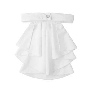 VOCUE Elegant Ruffle Jabot Costume Parties White