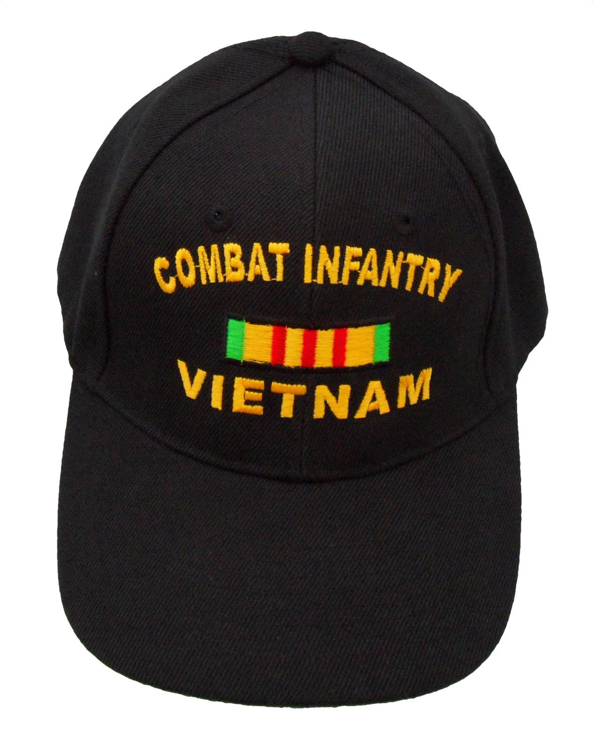 Combat Infantry Vietnam Ribbon Cap - Black (6 Pieces)