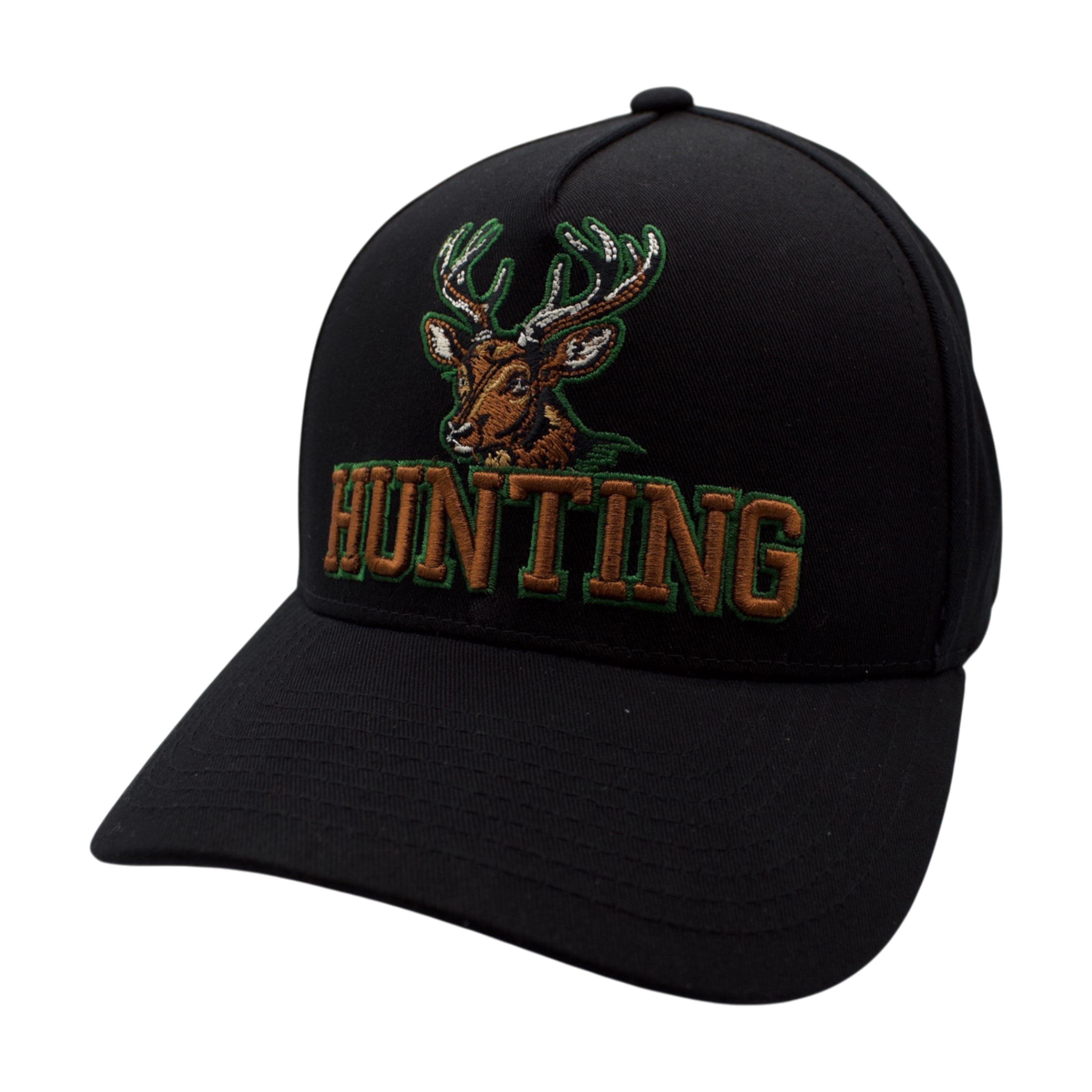 Deer Head Hunting 5-Panel Cap - Black