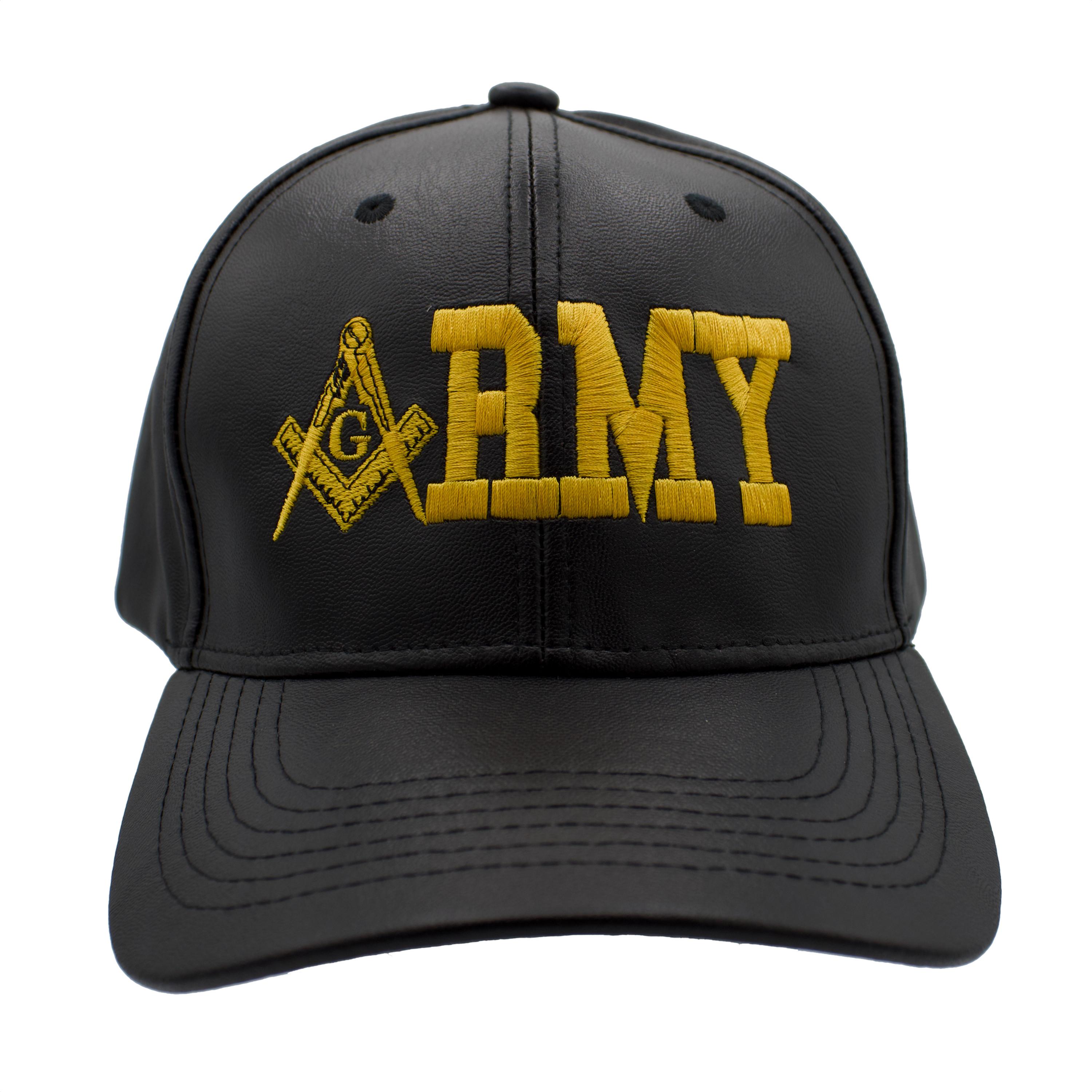 Army Mason PU Leather Cap - Black image