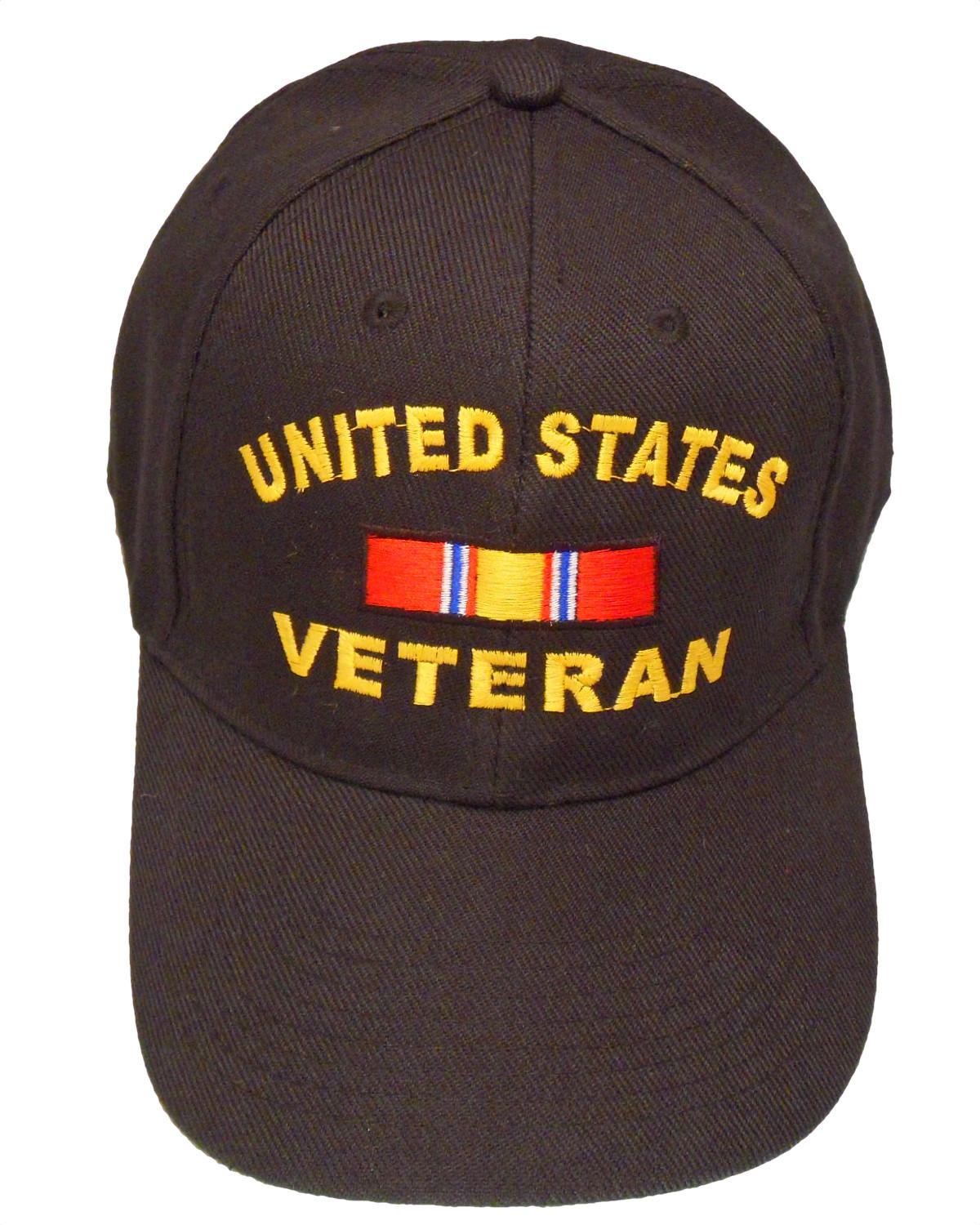 United States Veteran Ribbon Cap - Black (6 Pieces) image