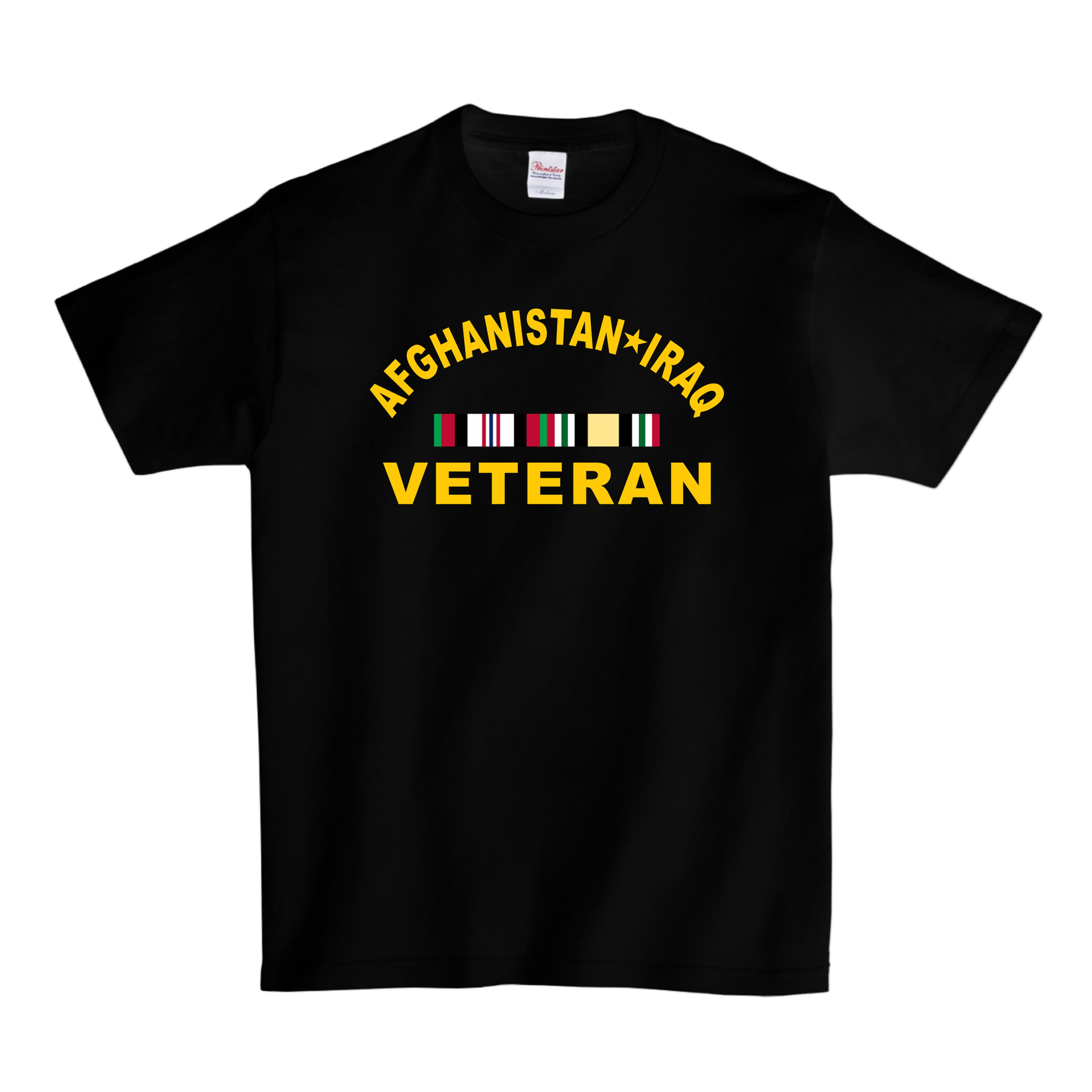 Afghanistan Iraq Veteran Ribbon T-Shirt - Black
