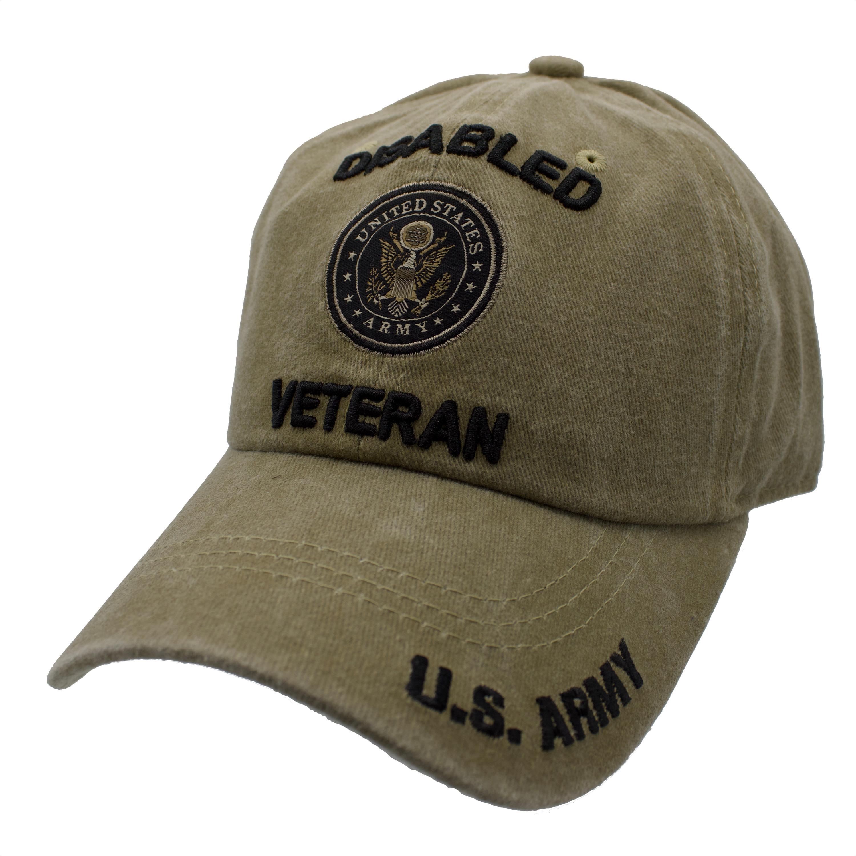 Army Disabled Veteran Stone Washed Cap - Khaki image