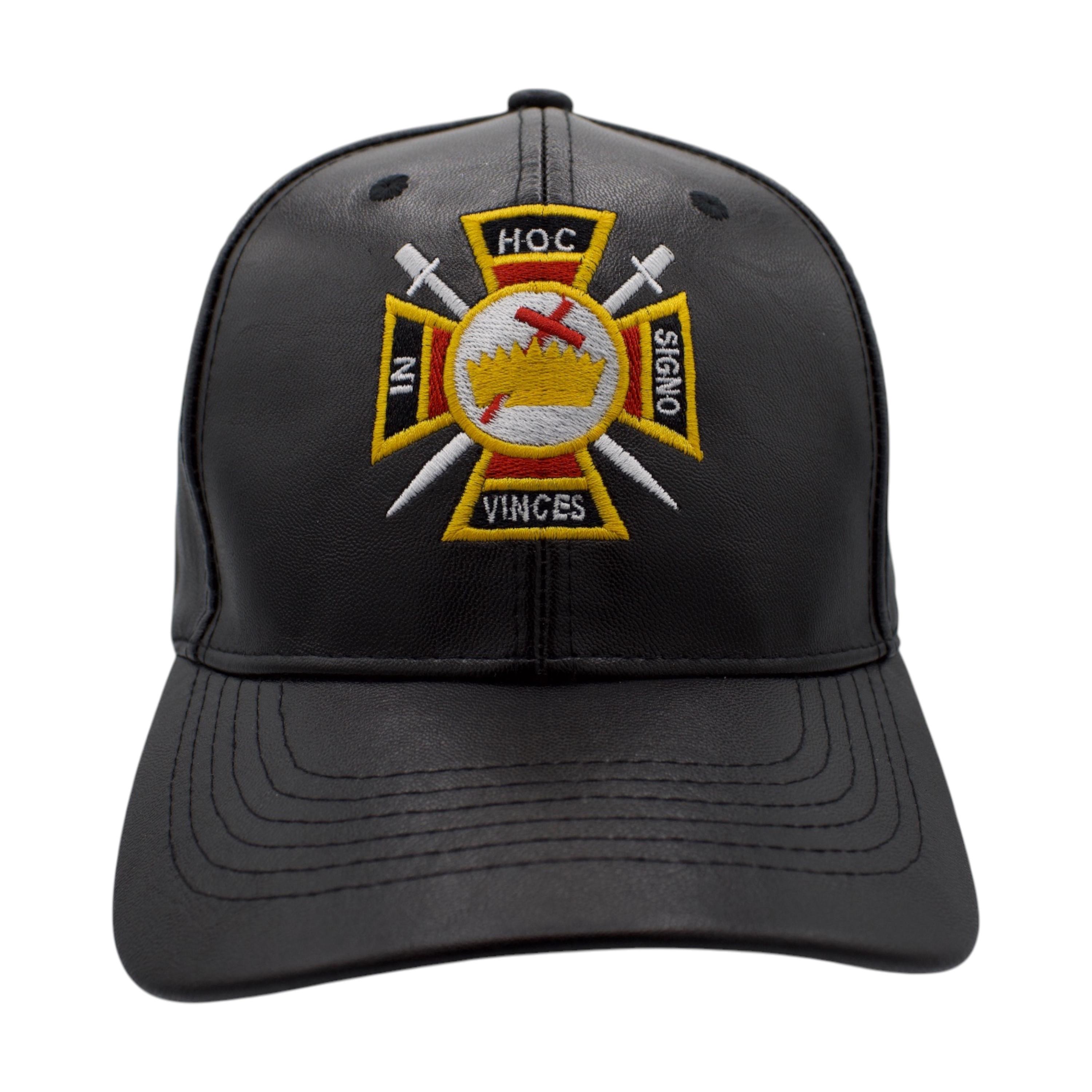 Knights Templar PU Leather Cap - Black image