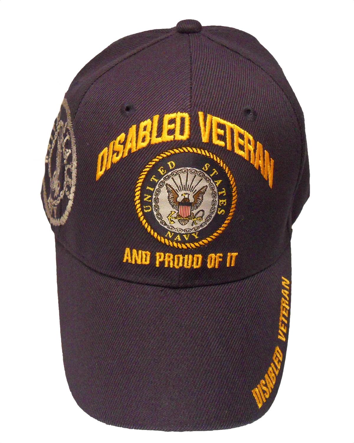 Navy Disabled Veteran And Proud of It Cap - Navy Blue image