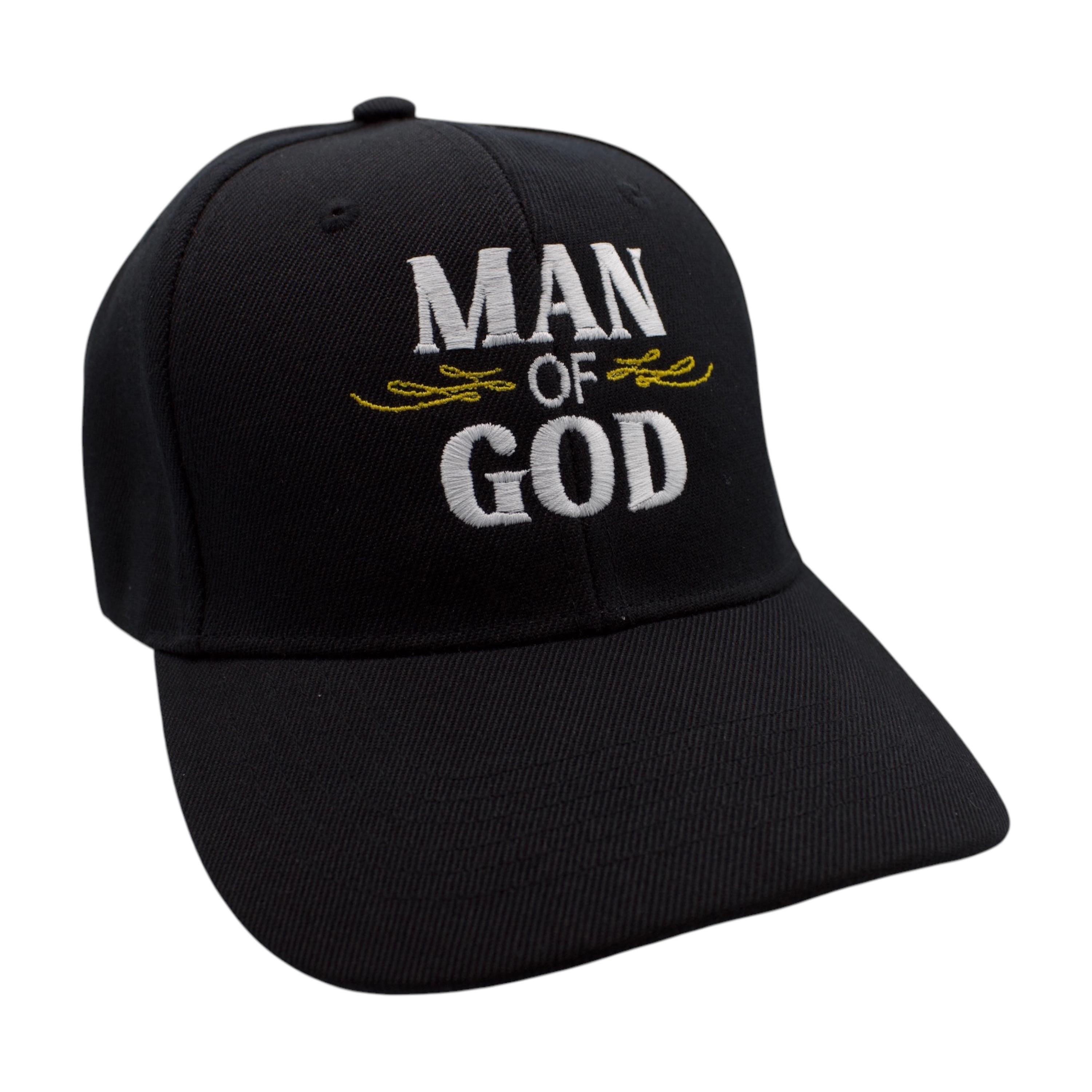 Man of God (White) Cap - Black image
