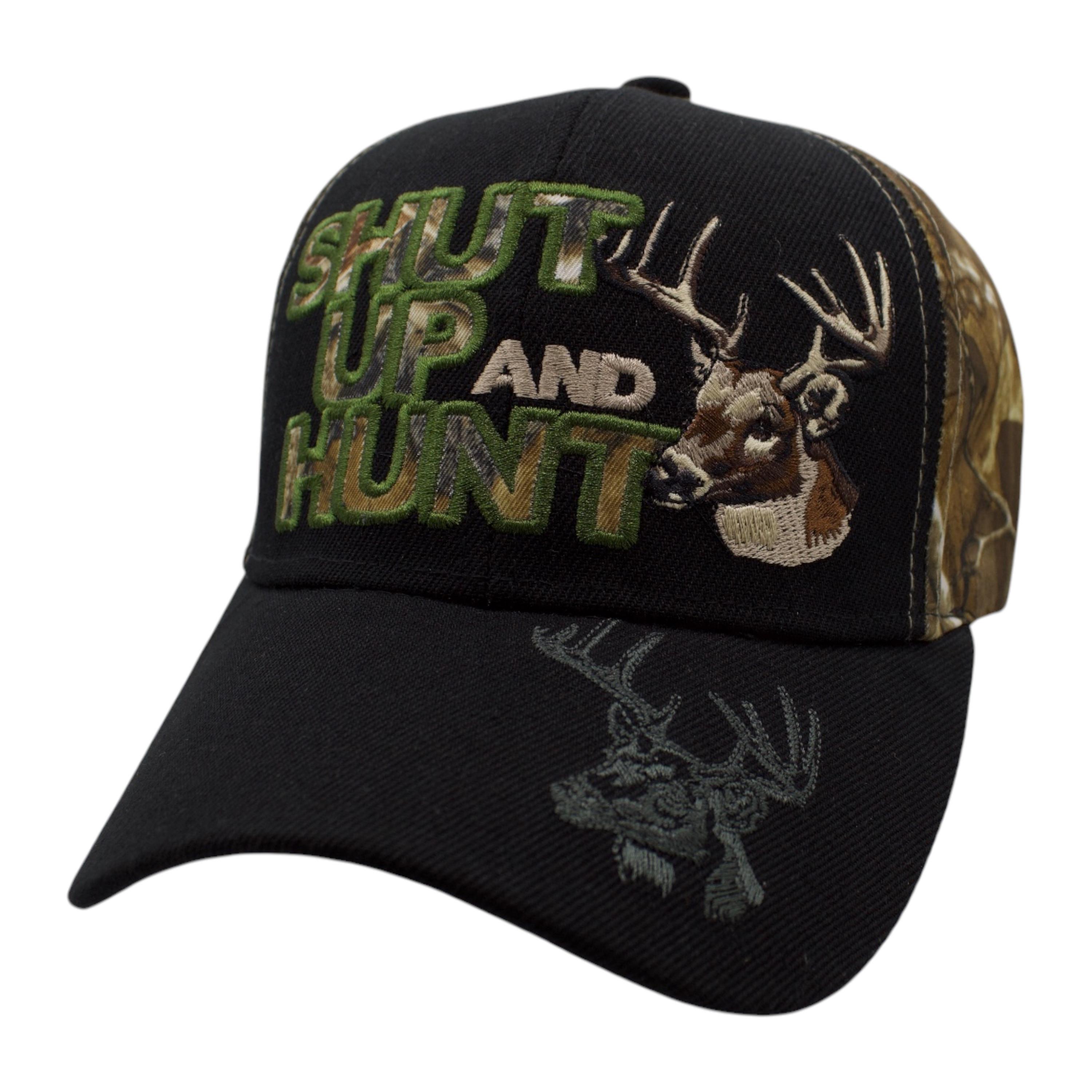 Shut Up and Hunt Cap - Black/Hunting Camo image