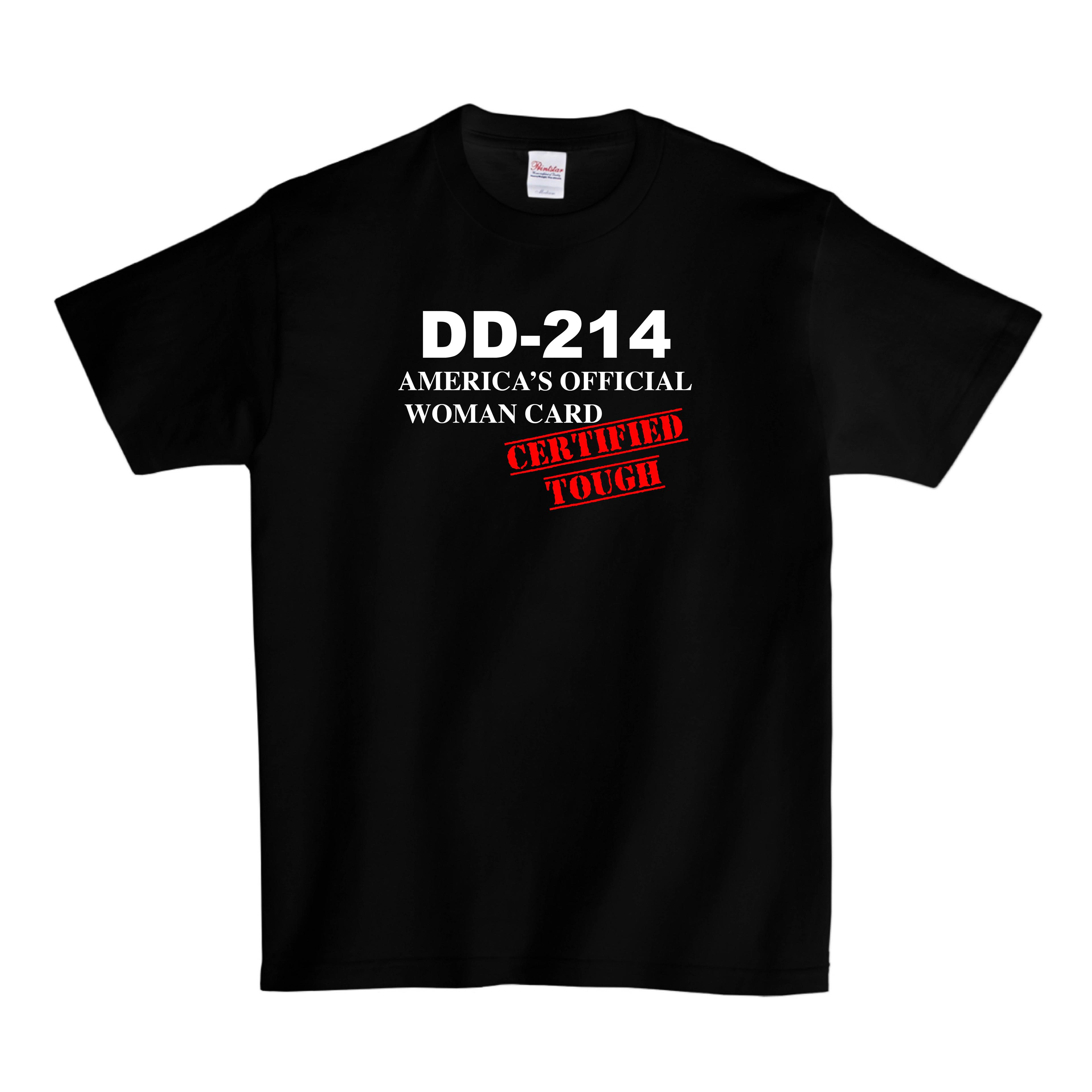 DD-214 America's Official Woman Card T-Shirt - Black