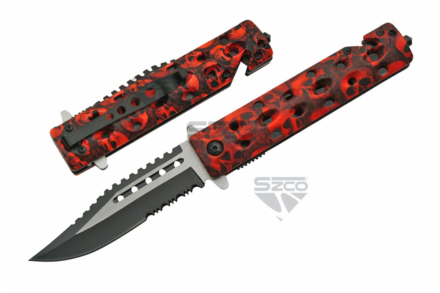 4.75 Inch Skull Folder (RED) image