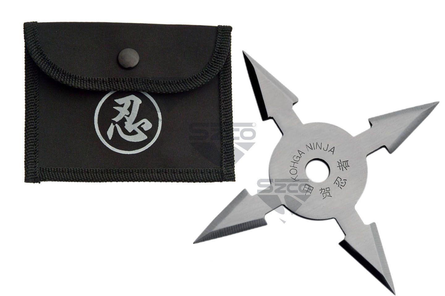 4 Inch 4 Point Silver Throwing Star