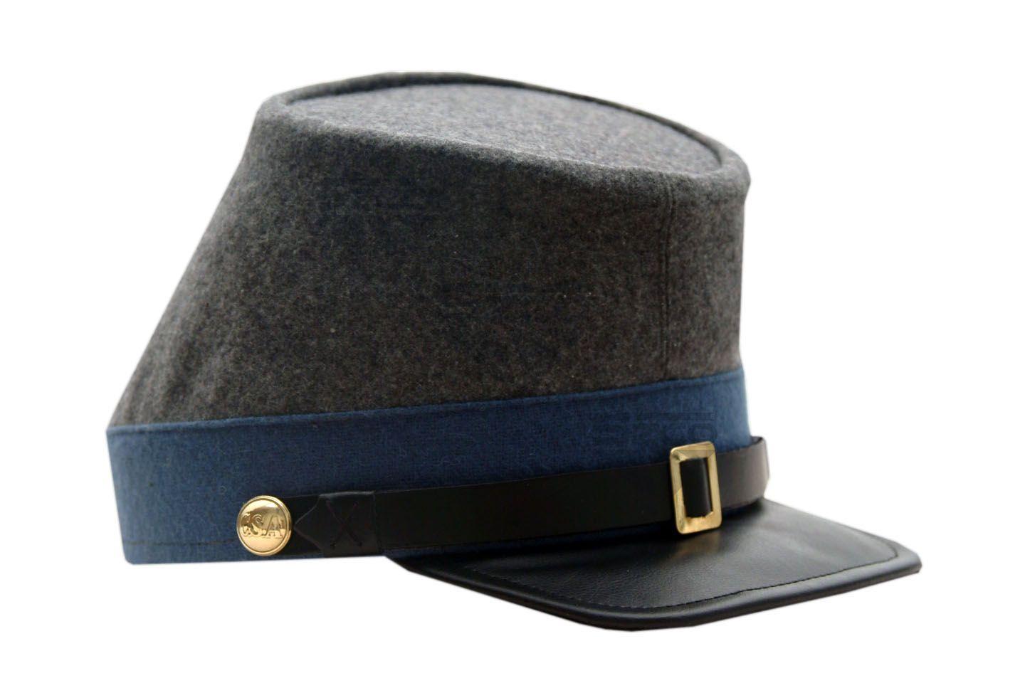 Kepi HAT Extra Large Grey/blue Wool Replica Leather Bill