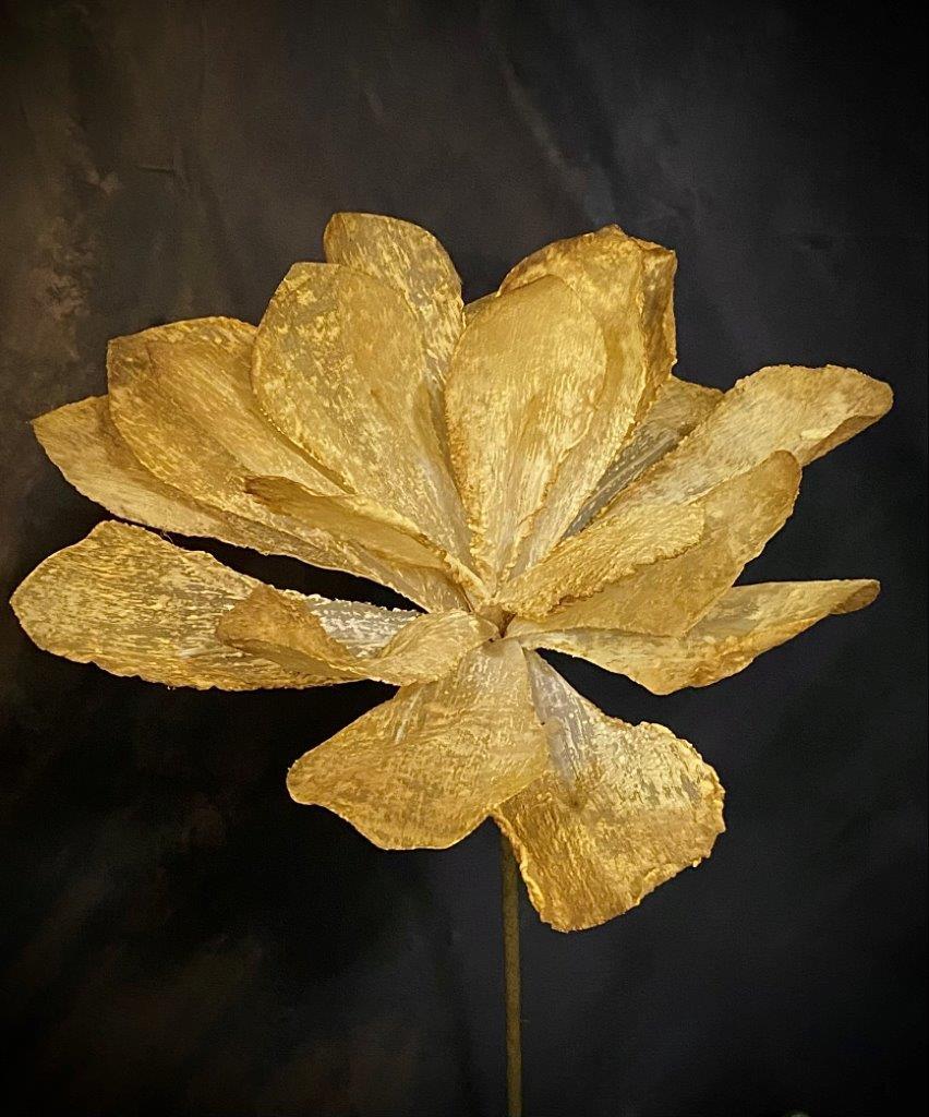MUSTARD LINEN FLOWER 28"