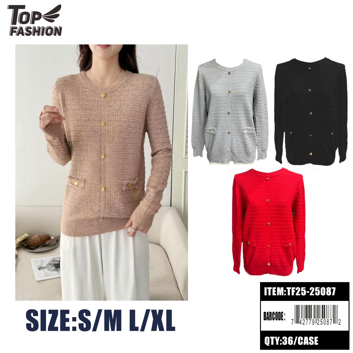 WOMENS ROUND NECK KNITTED SWEATER 36PC/CS image