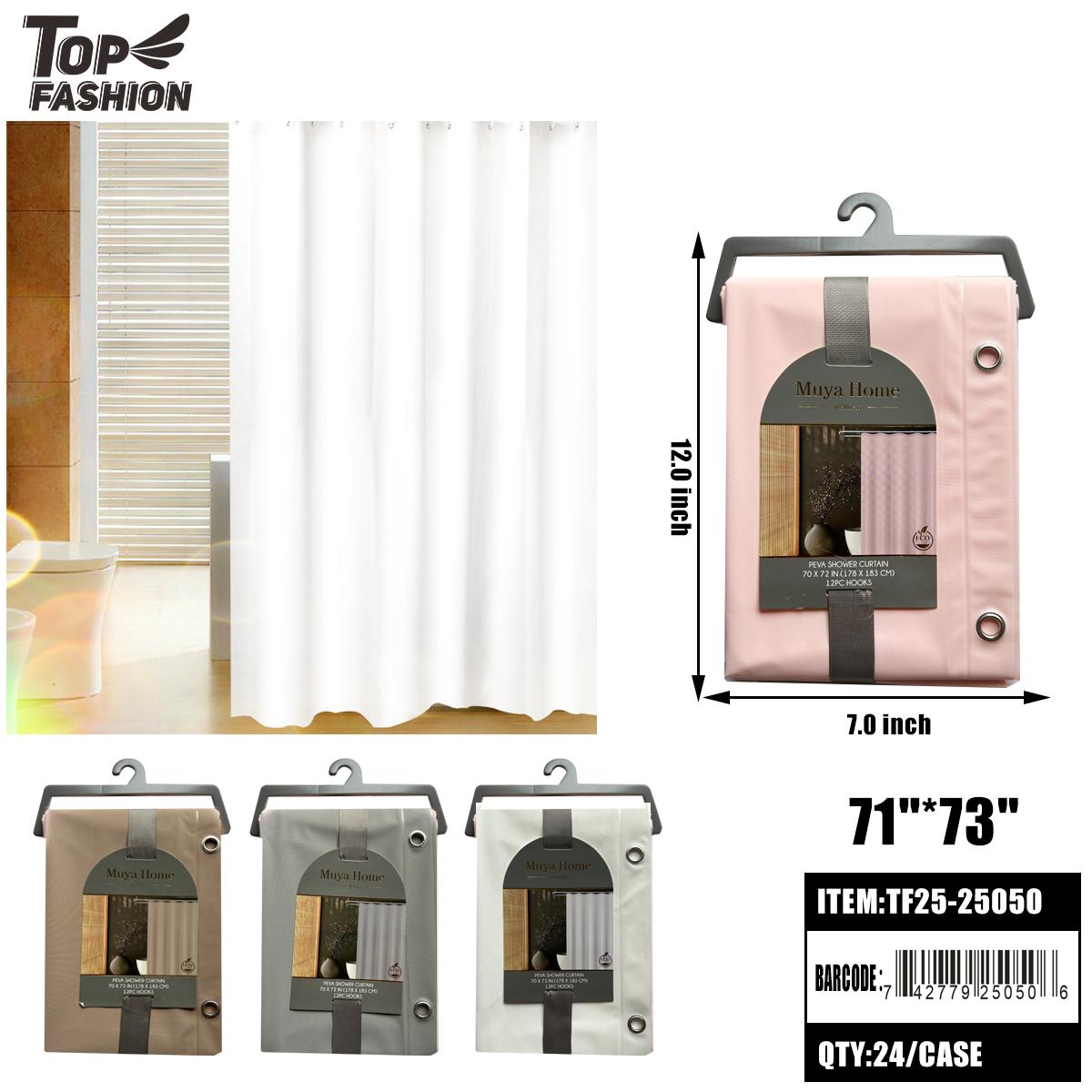 PEVA SHOWER CURTAIN,4COLORS(WHITE, PINK, BEIGE, GRAY)24PC/CS image