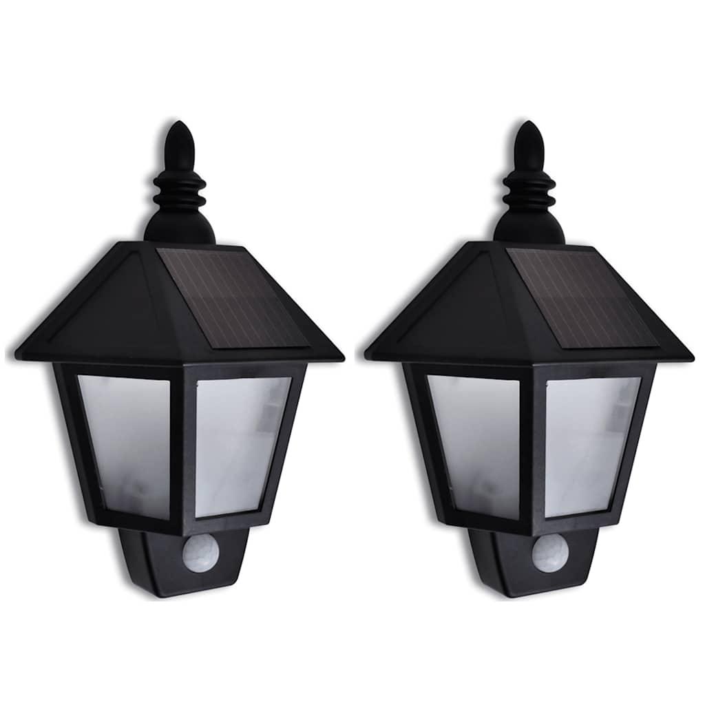 vidaXL Solar Wall Lamp with Motion Sensor 2 pcs image