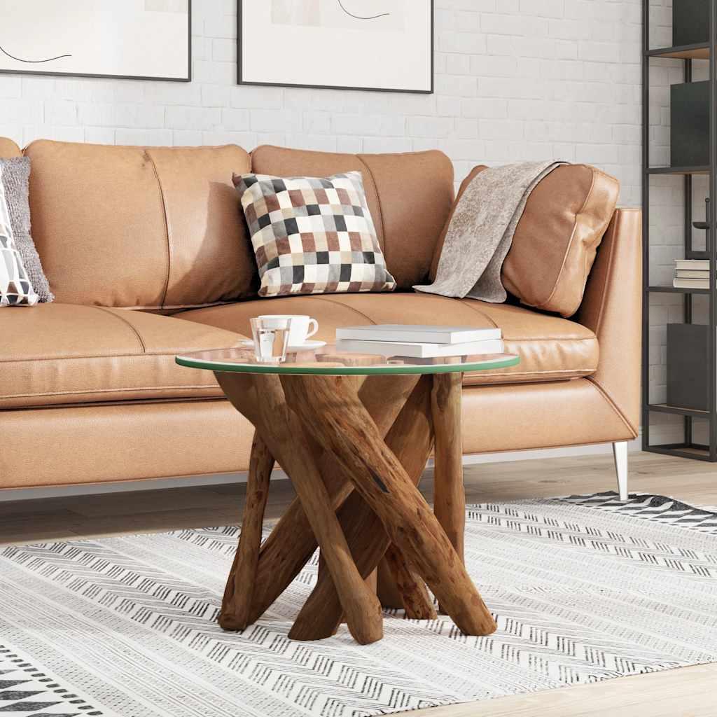 vidaXL Coffee Table Solid Teak Driftwood 23.6 image
