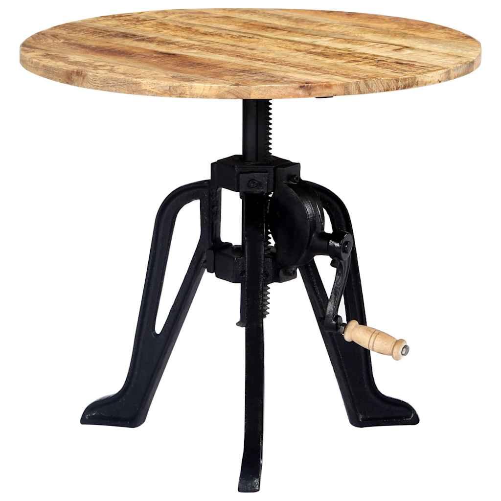 vidaXL Side Table 23.6"x(18.1"-24.8") Solid Mango Wood and Cast Iron image