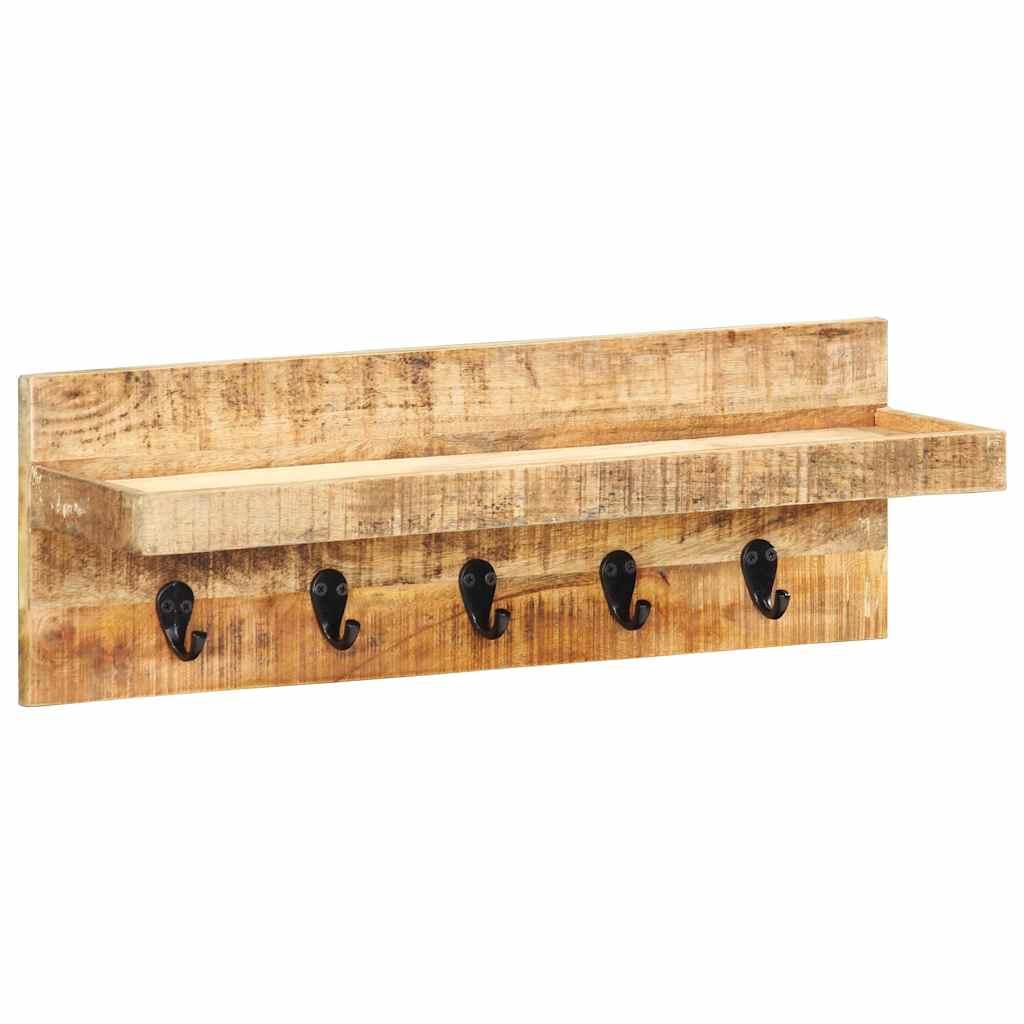 vidaXL Wall Mounted Coat Rack 23.6"x5.9"x7.9" Solid Rough Mango Wood image