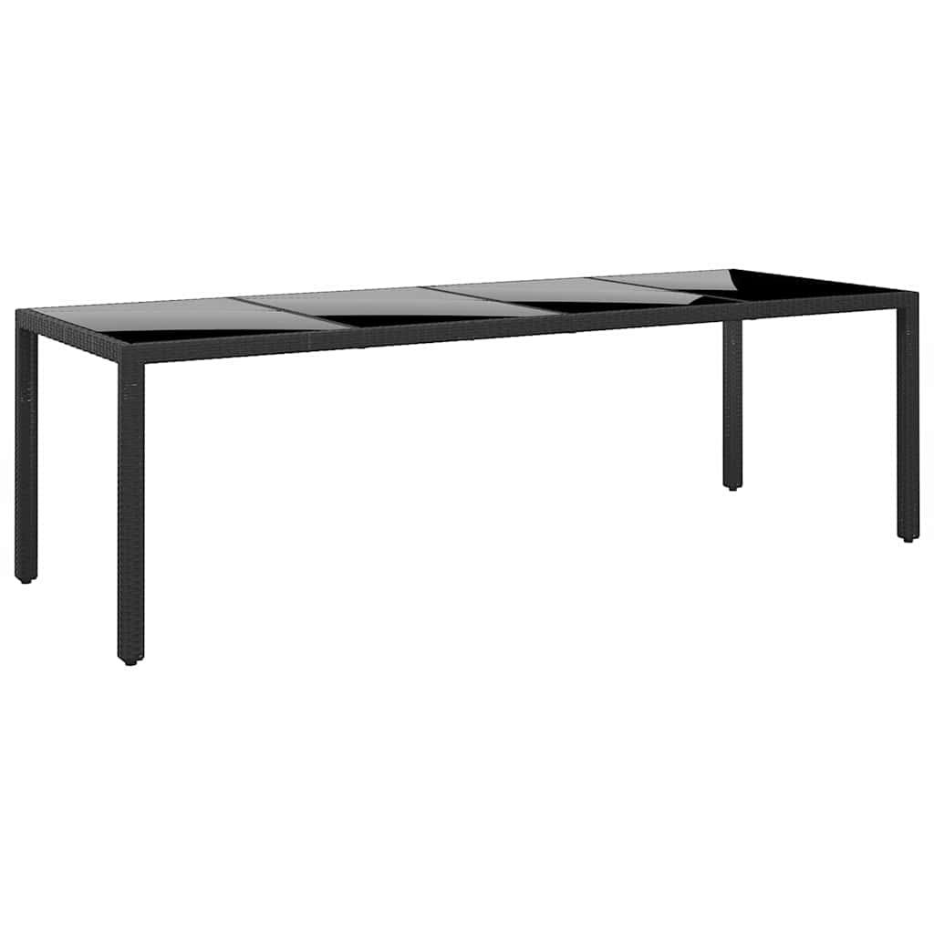 vidaXL Garden Table Black Poly Rattan Large Tough Garden Table image