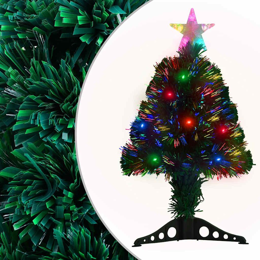 vidaXL Pre-lit Christmas Tree with Stand 2 ft Fiber Optic image