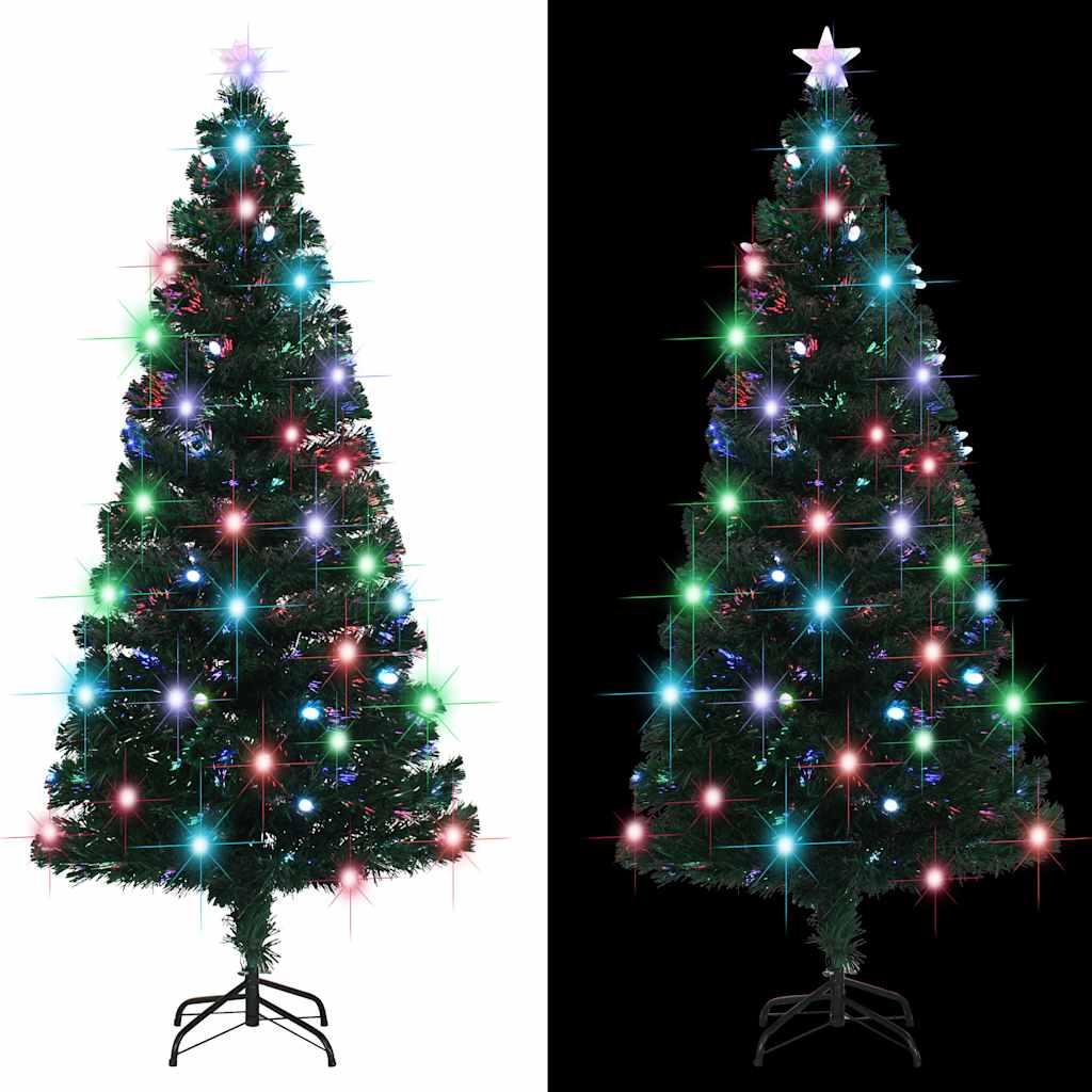 vidaXL Pre-lit Christmas Tree with Stand 6 ft Fiber Optic image