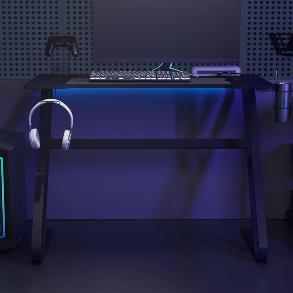vidaXL Gaming Desk with ZZ Shape Legs Black 43.3x23.6x29.5 image