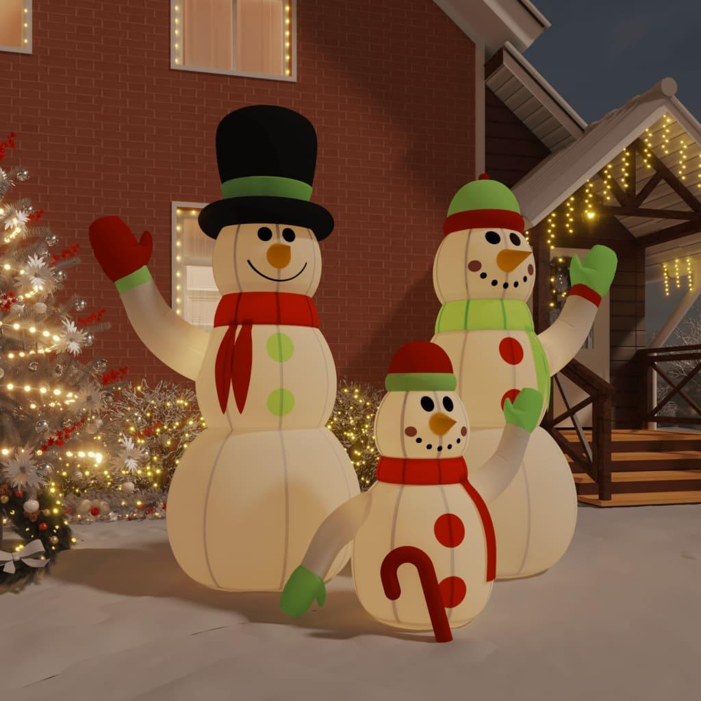 vidaXL Inflatable Snowman Family Multicolor Oxford fabric with PU coating image
