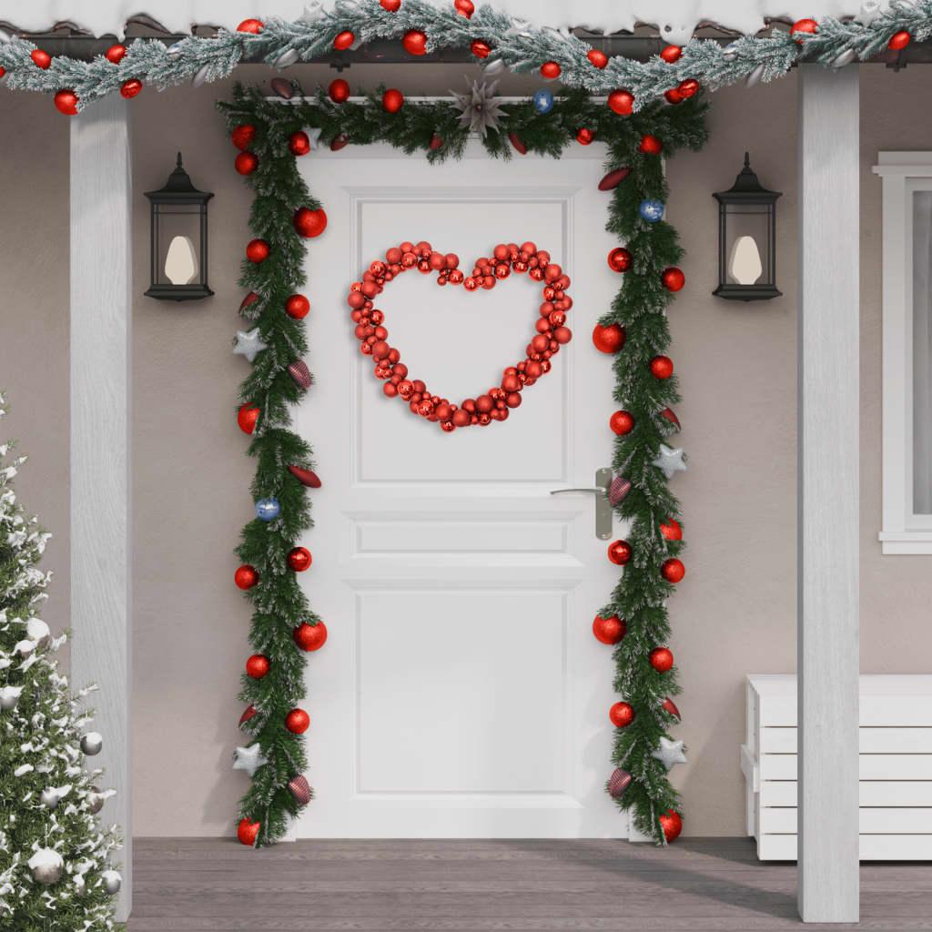vidaXL Christmas Balls Garland Red 68.9" Polystyrene image
